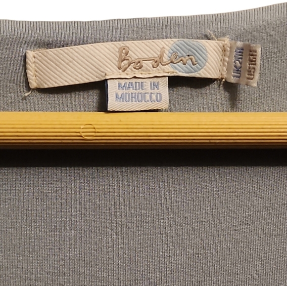 Boden Ruth Floral Faux Wrap Dress Womens Blue V-Neck Short Sleeve Knee Length 16 - Picture 3 of 10